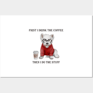 Coffee Hipster  Westie Posters and Art